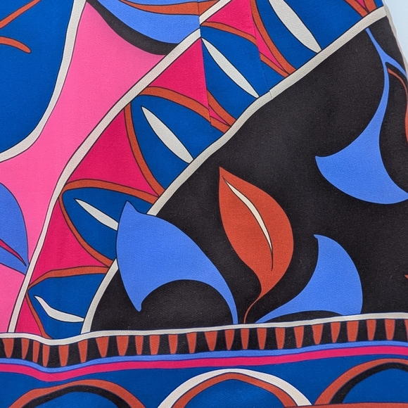 Zara High Waist Printed Mini Skirt | L | Pink Blue Black Pucci-Style | Waist 32" - Picture 6 of 9